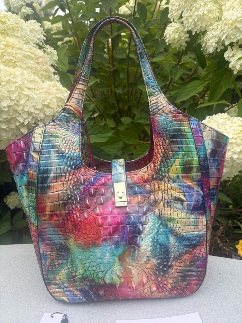 Brahmin NWT Awestruck Carla Crocodile-Embossed Leather Tote Bag RARE!